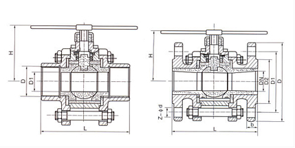 不銹鋼高壓球閥結構圖