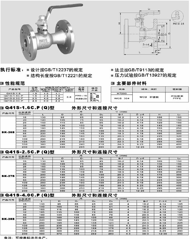 高溫球閥,不銹鋼耐高溫球閥結(jié)構(gòu)圖與尺寸表