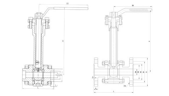 低溫球閥,超低溫球閥結(jié)構(gòu)圖